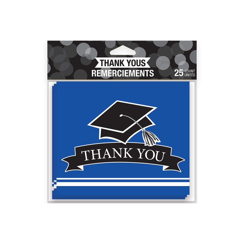 Creative Converting 320056 School Spirit Blue Thank You Notes - Image 3